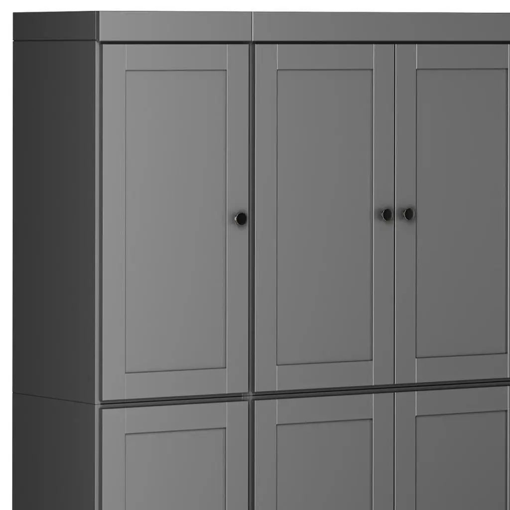 72" Gray Solid Wood 8 Two Drawer Pantry Or Storage Closet Homeroots Kitchen & Dining