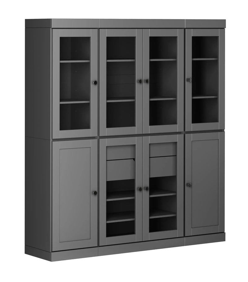 72" Gray Solid Wood 8 Two Drawer Pantry Or Storage Closet Homeroots Kitchen & Dining