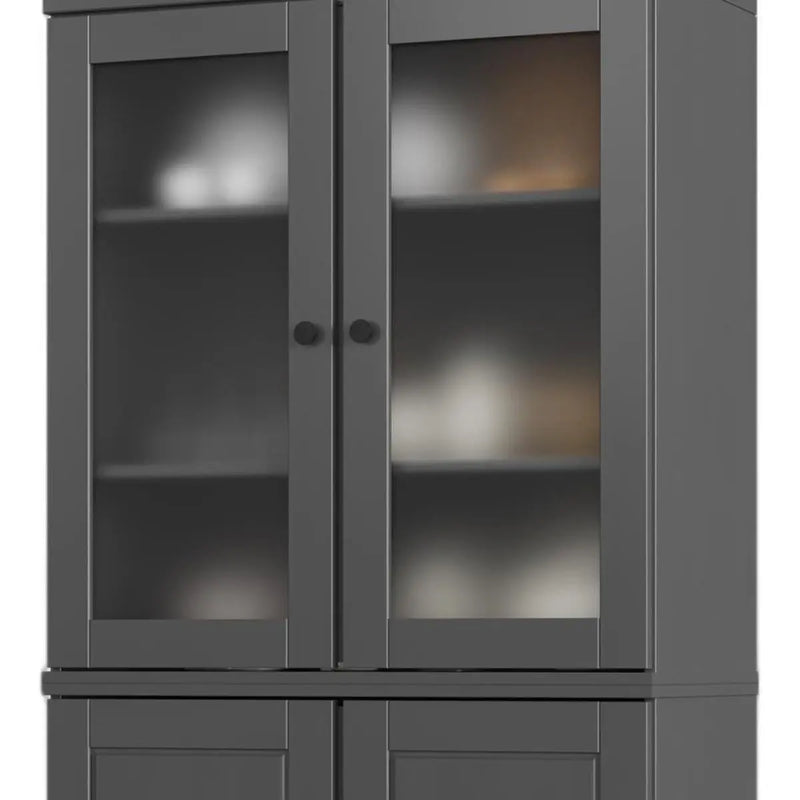 72" Gray Solid Wood Four Door Pantry Or Storage Closet Homeroots Kitchen & Dining