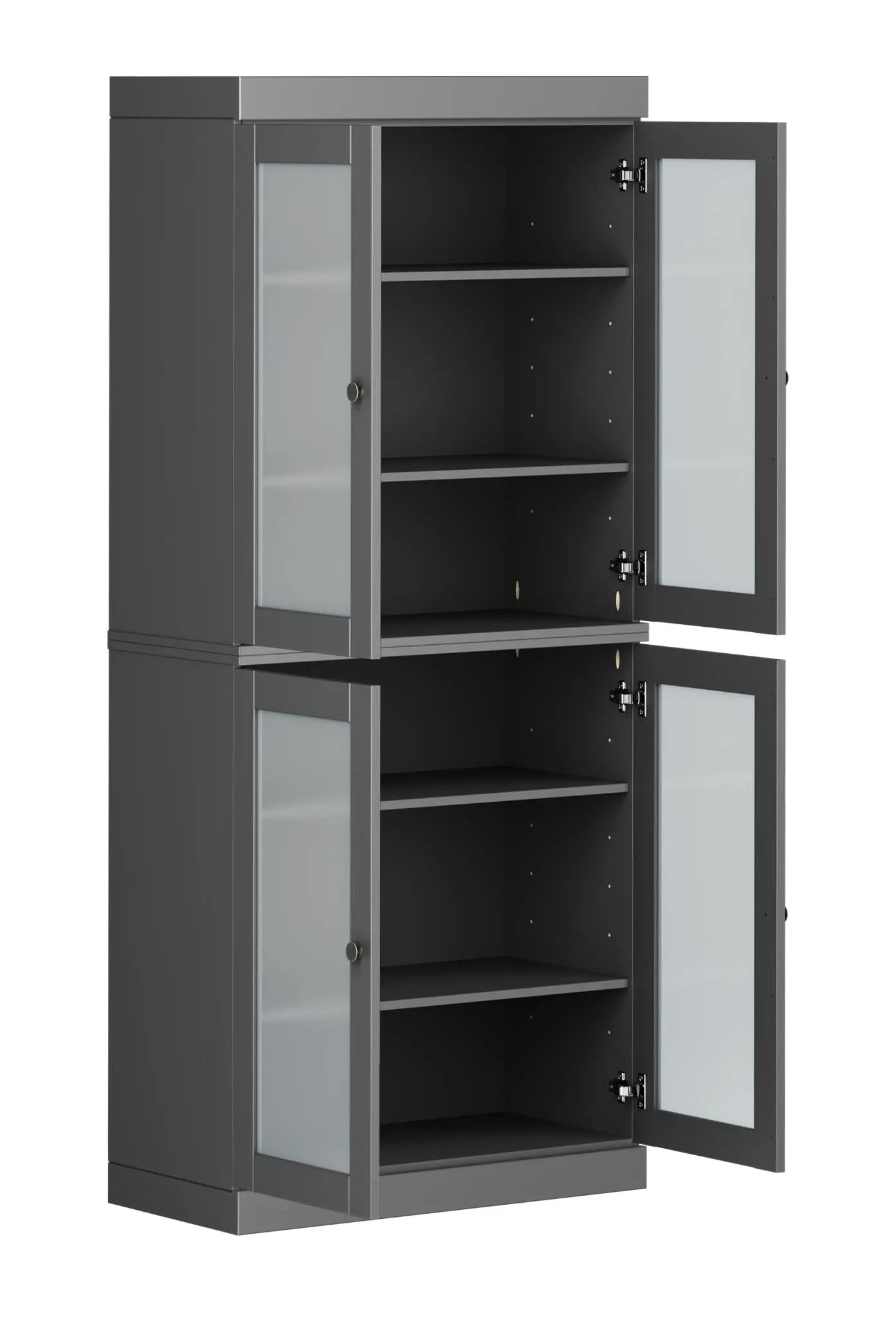 72" Gray Solid Wood Four Door Pantry Or Storage Closet Homeroots Kitchen & Dining