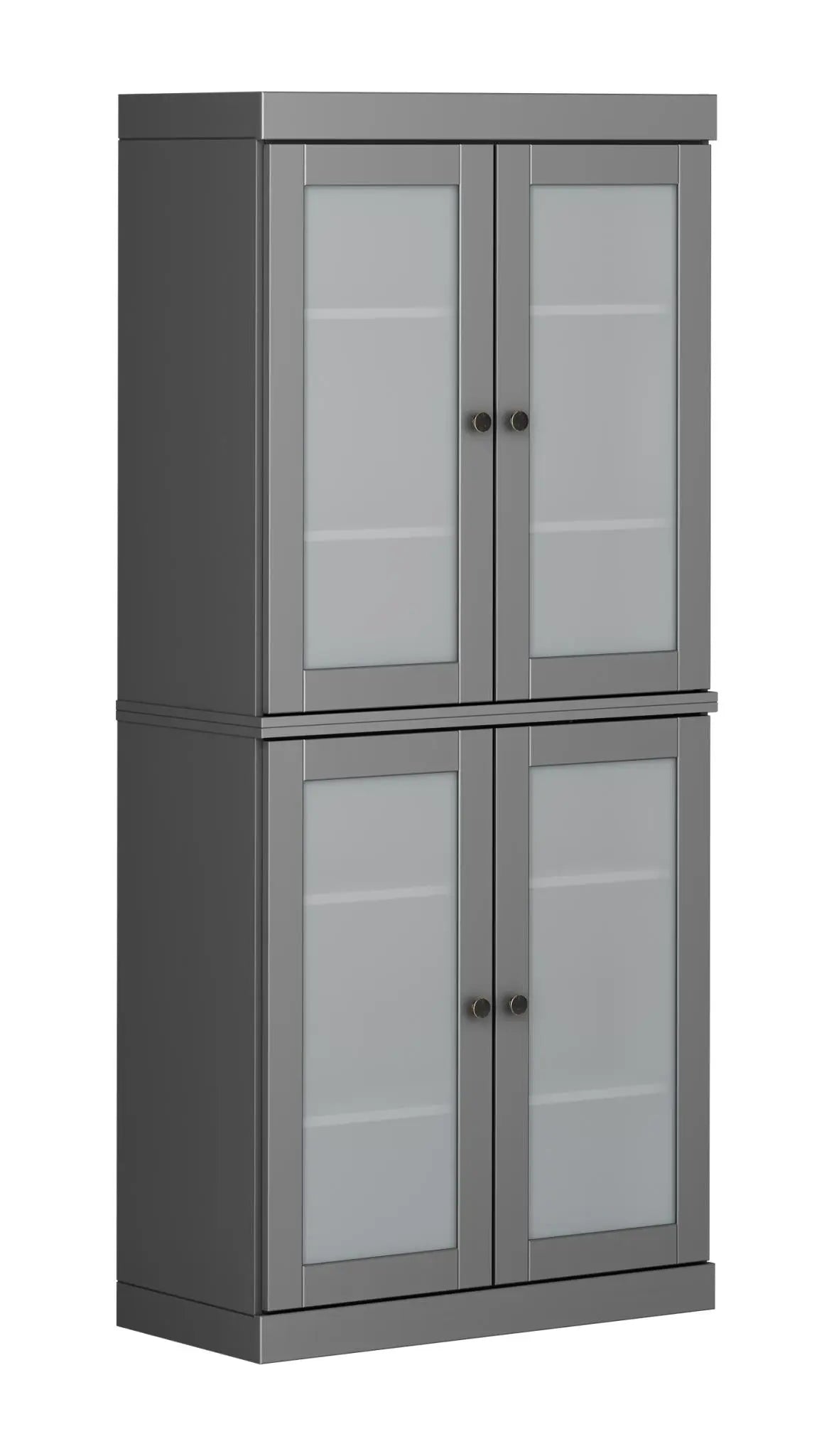 72" Gray Solid Wood Four Door Pantry Or Storage Closet Homeroots Kitchen & Dining
