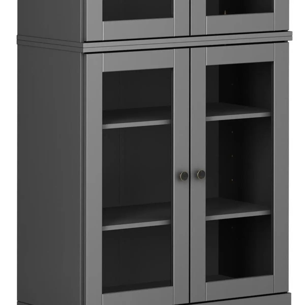 72" Gray Solid Wood Four Door Pantry Or Storage Closet Homeroots Kitchen & Dining