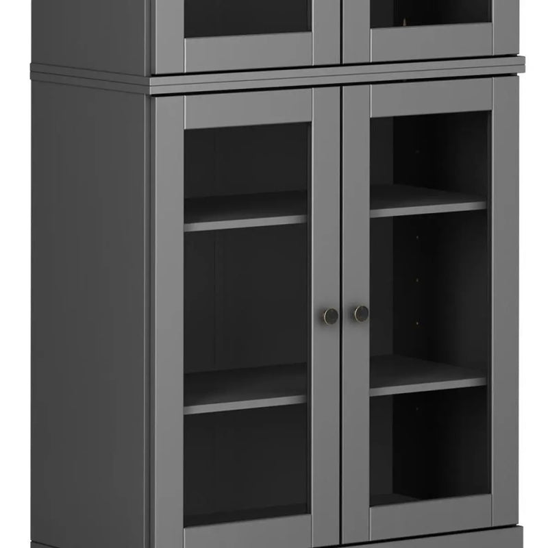 72" Gray Solid Wood Four Door Pantry Or Storage Closet Homeroots Kitchen & Dining