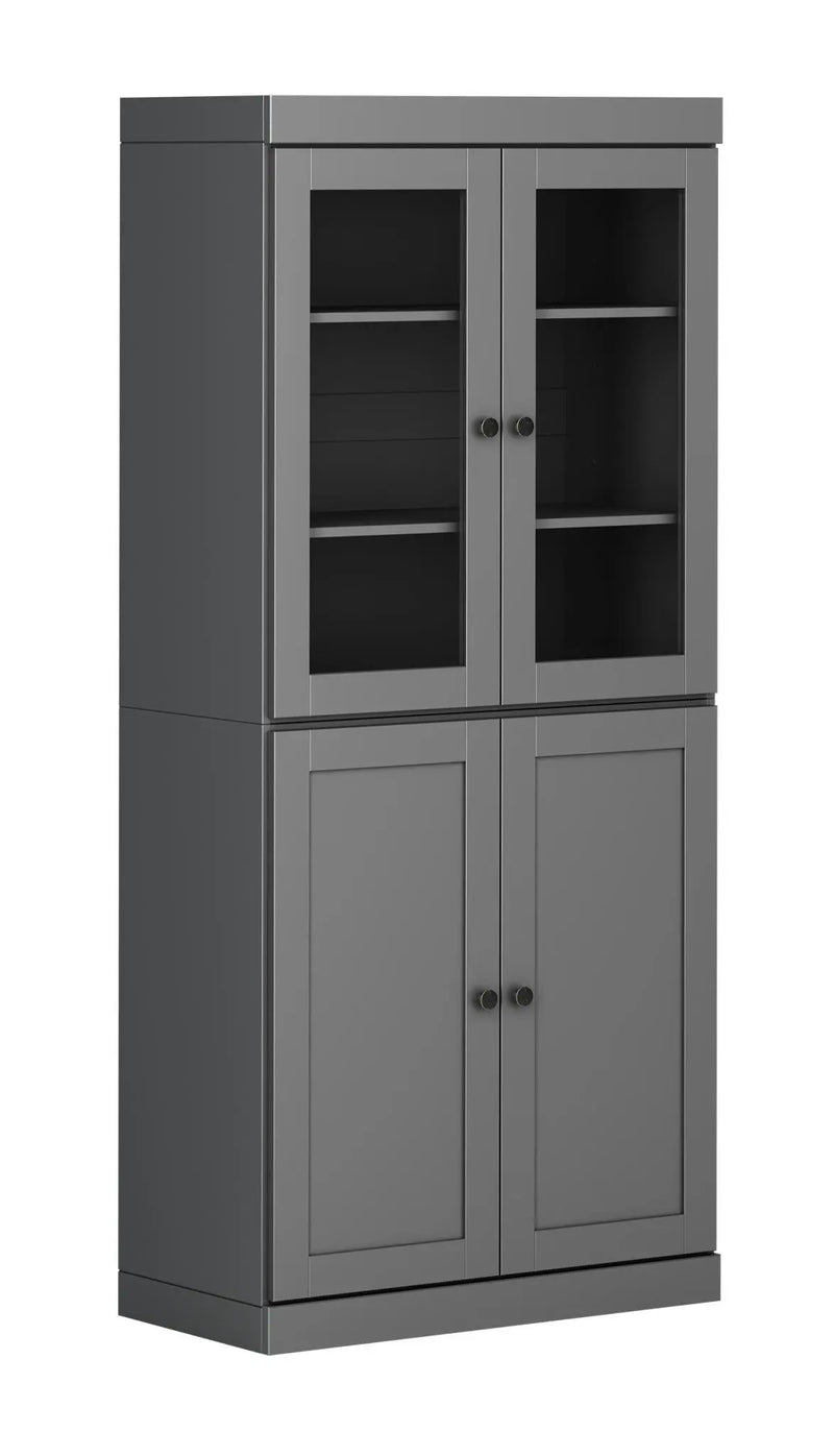 72" Gray Solid Wood Four Door Pantry Or Storage Closet Homeroots Kitchen & Dining