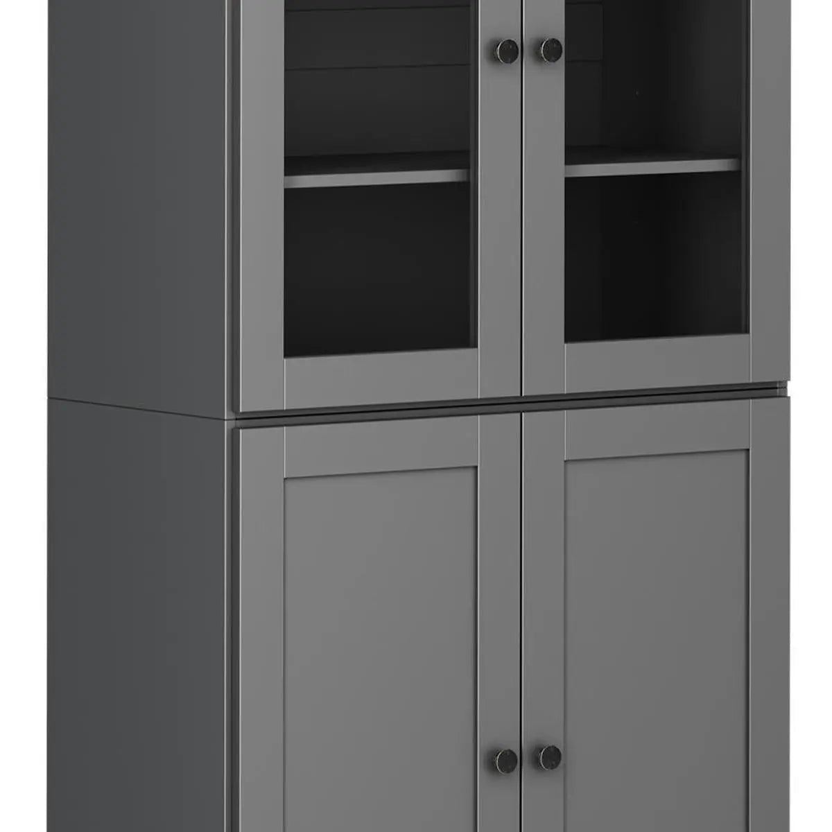 72" Gray Solid Wood Four Door Pantry Or Storage Closet Homeroots Kitchen & Dining
