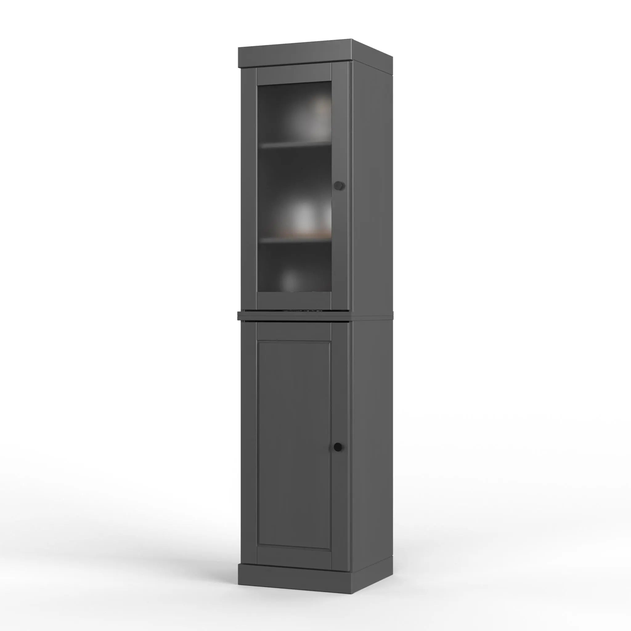 72" Gray Solid Wood Two Door Pantry Or Storage Closet Homeroots Kitchen & Dining