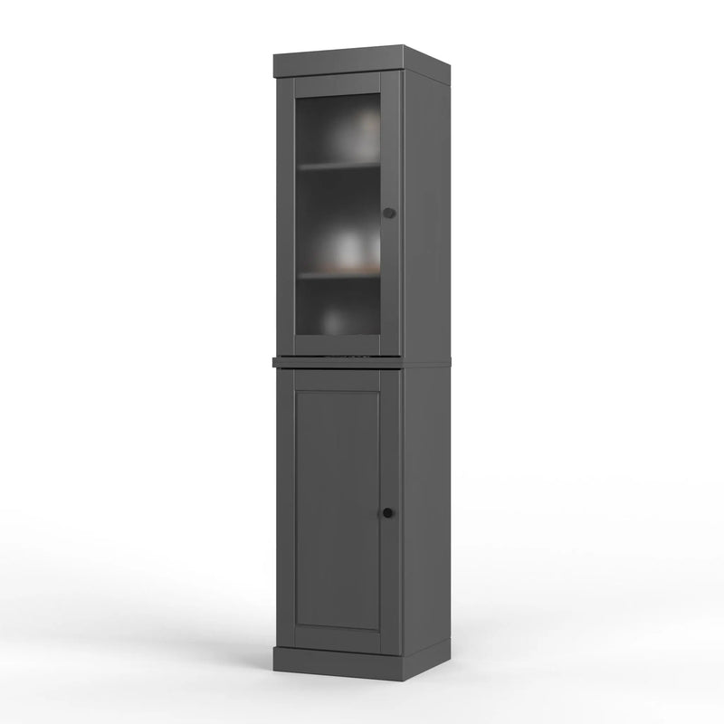 72" Gray Solid Wood Two Door Pantry Or Storage Closet Homeroots Kitchen & Dining
