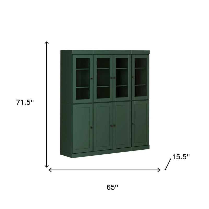 72" Green Solid Wood 8 Pantry Or Storage Closet Homeroots Kitchen & Dining