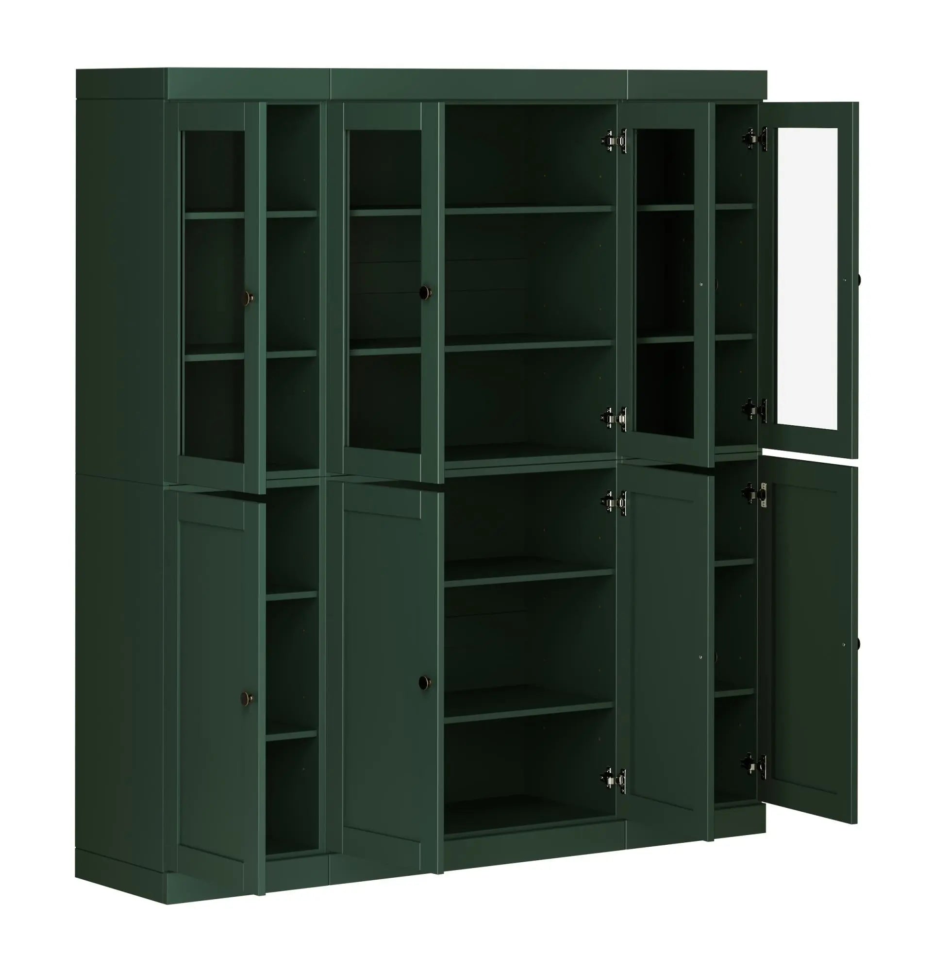 72" Green Solid Wood 8 Pantry Or Storage Closet Homeroots Kitchen & Dining