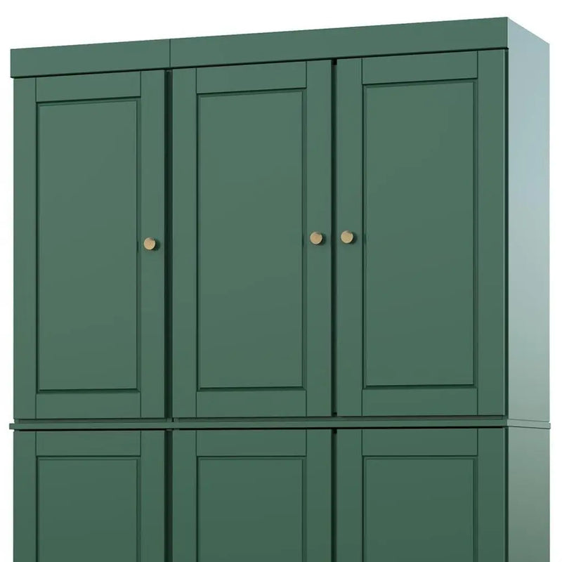 72" Green Solid Wood 8 Pantry Or Storage Closet Homeroots Kitchen & Dining