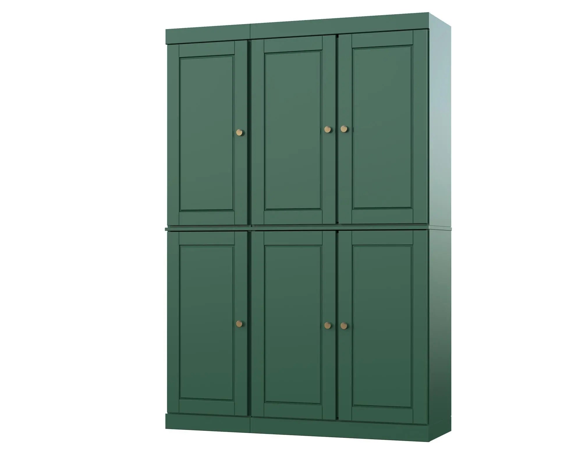 72" Green Solid Wood 8 Pantry Or Storage Closet Homeroots Kitchen & Dining