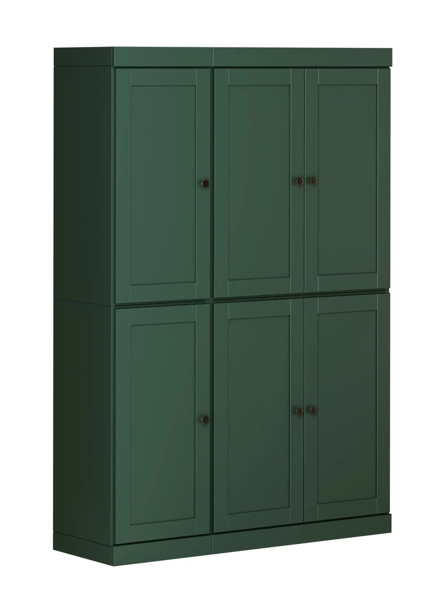72" Green Solid Wood 8 Pantry Or Storage Closet Homeroots Kitchen & Dining