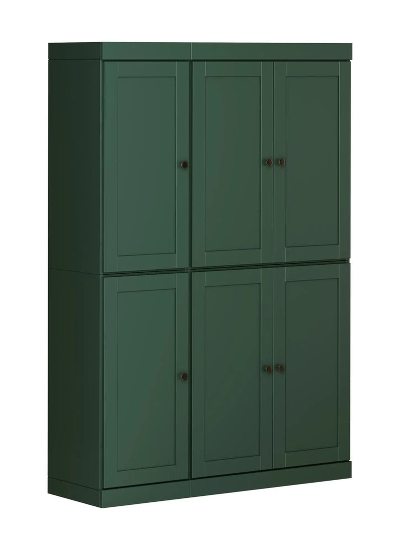 72" Green Solid Wood 8 Pantry Or Storage Closet Homeroots Kitchen & Dining