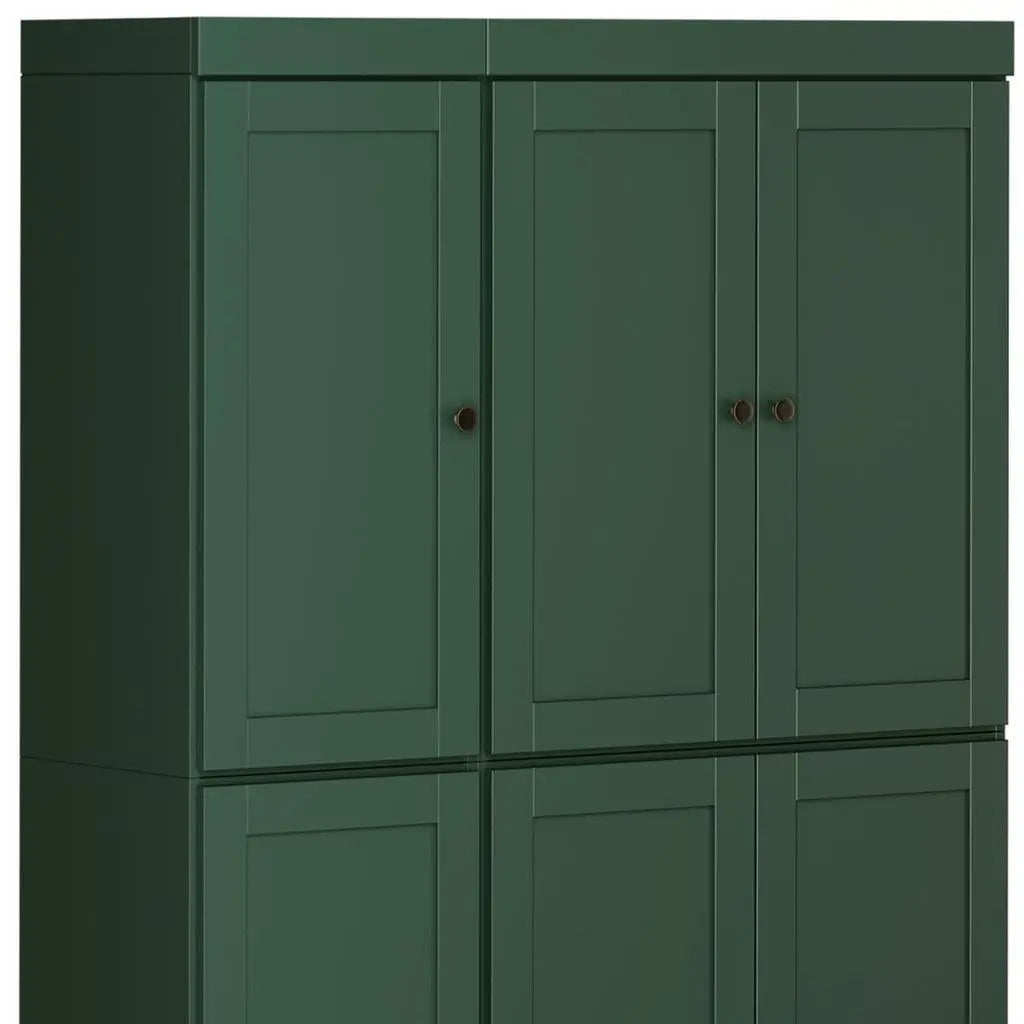 72" Green Solid Wood 8 Pantry Or Storage Closet Homeroots Kitchen & Dining