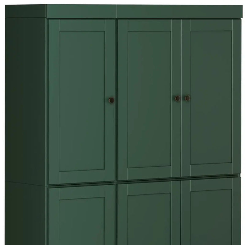 72" Green Solid Wood 8 Pantry Or Storage Closet Homeroots Kitchen & Dining