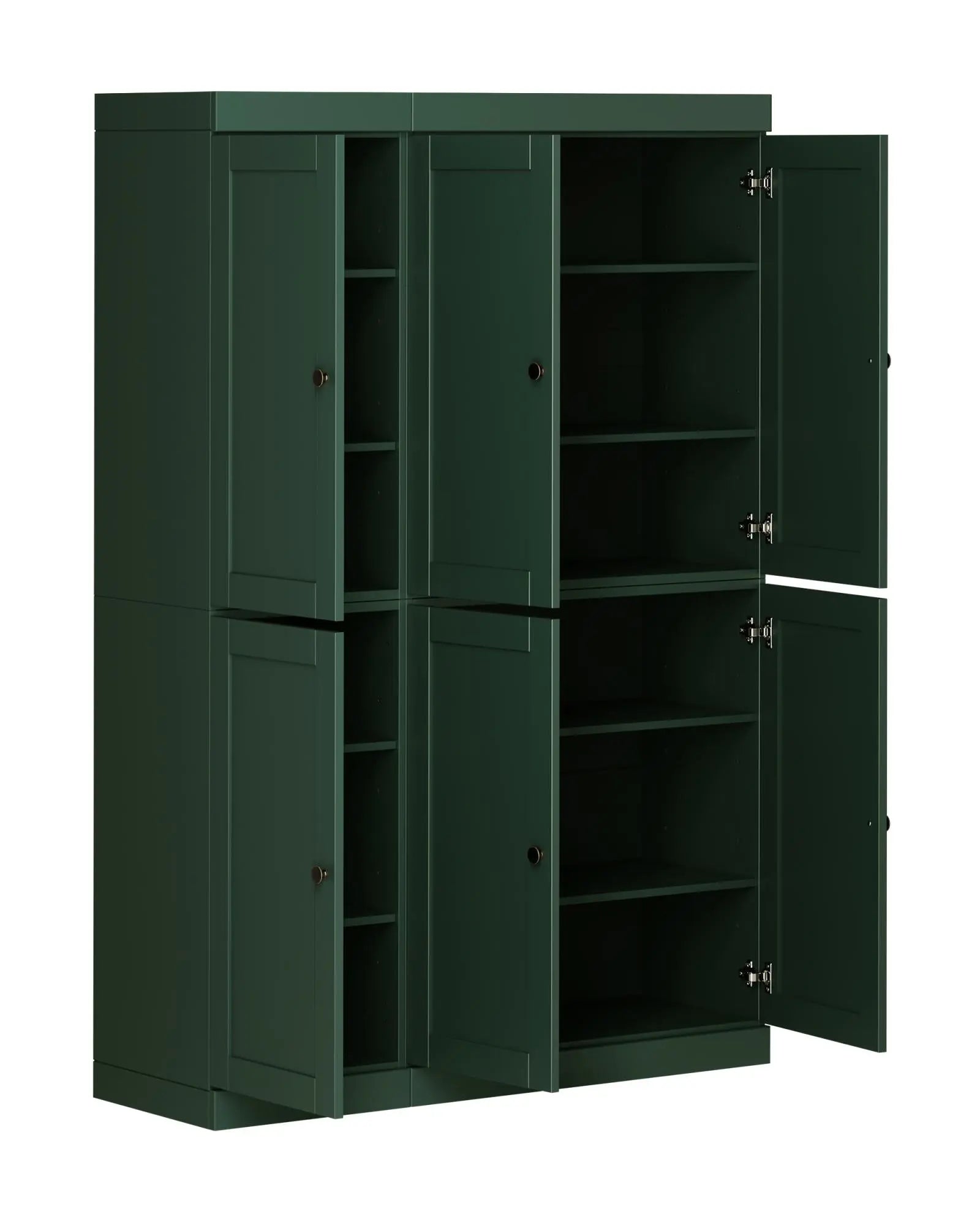 72" Green Solid Wood 8 Pantry Or Storage Closet Homeroots Kitchen & Dining