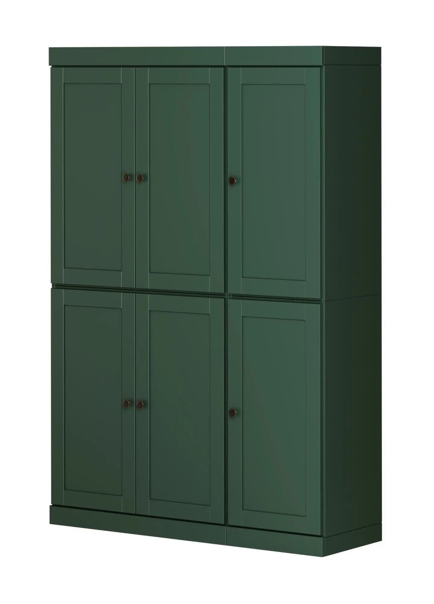 72" Green Solid Wood 8 Pantry Or Storage Closet Homeroots Kitchen & Dining