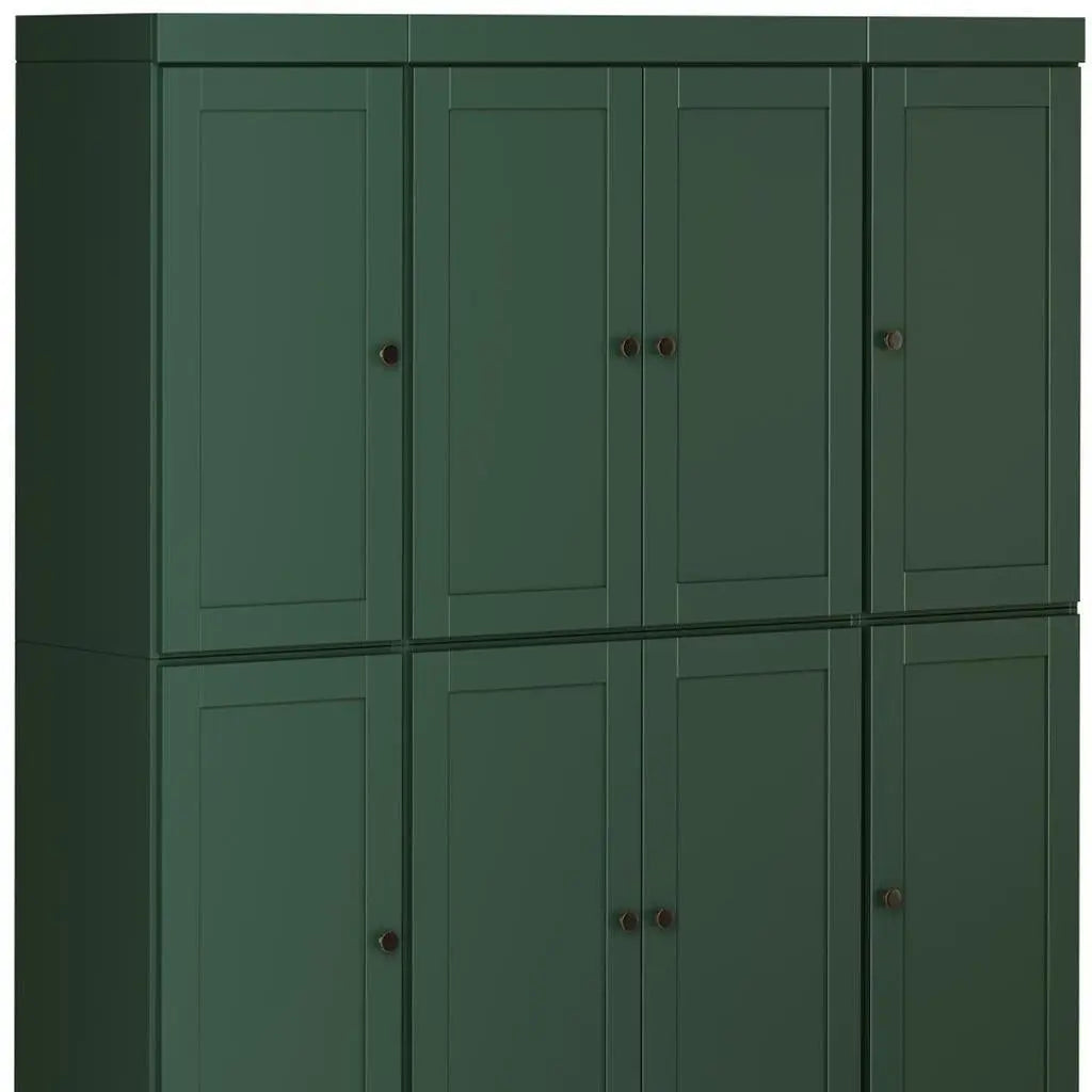 72" Green Solid Wood 8 Pantry Or Storage Closet Homeroots Kitchen & Dining