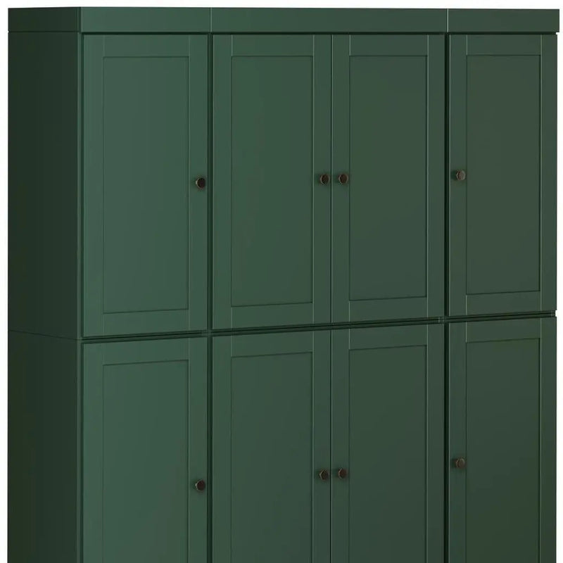 72" Green Solid Wood 8 Pantry Or Storage Closet Homeroots Kitchen & Dining
