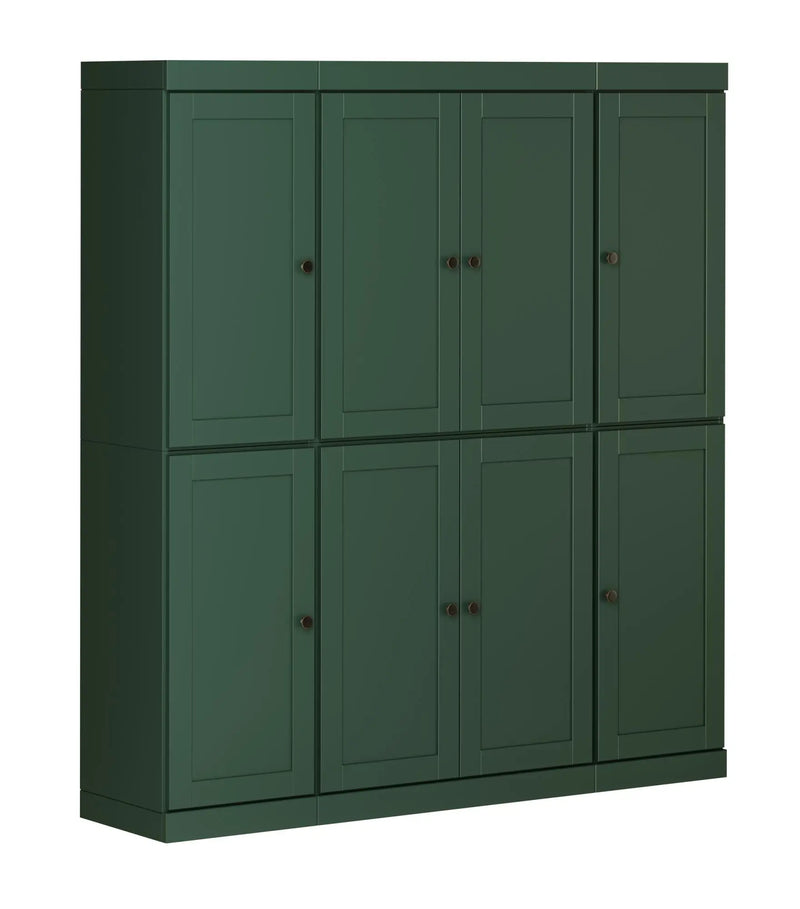 72" Green Solid Wood 8 Pantry Or Storage Closet Homeroots Kitchen & Dining