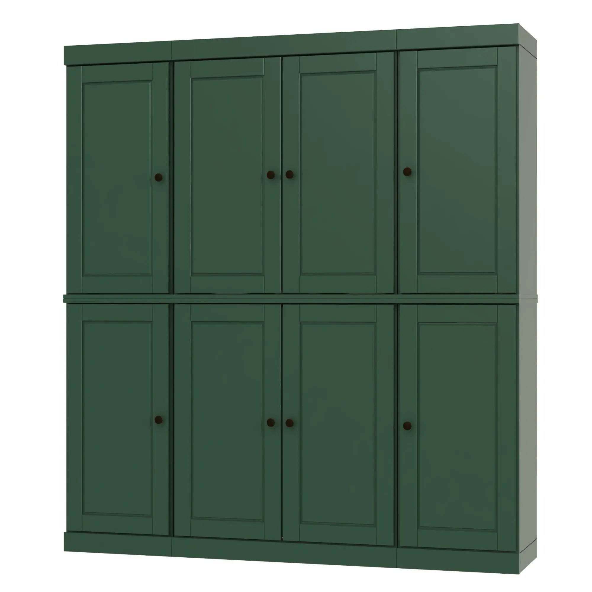 72" Green Solid Wood 8 Pantry Or Storage Closet Homeroots Kitchen & Dining