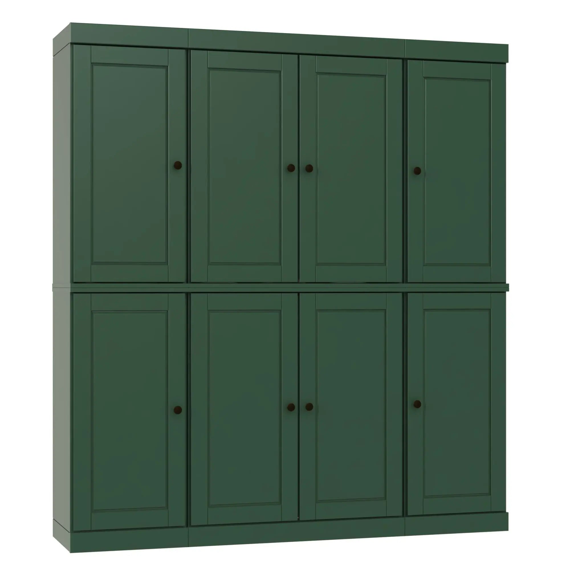 72" Green Solid Wood 8 Pantry Or Storage Closet Homeroots Kitchen & Dining