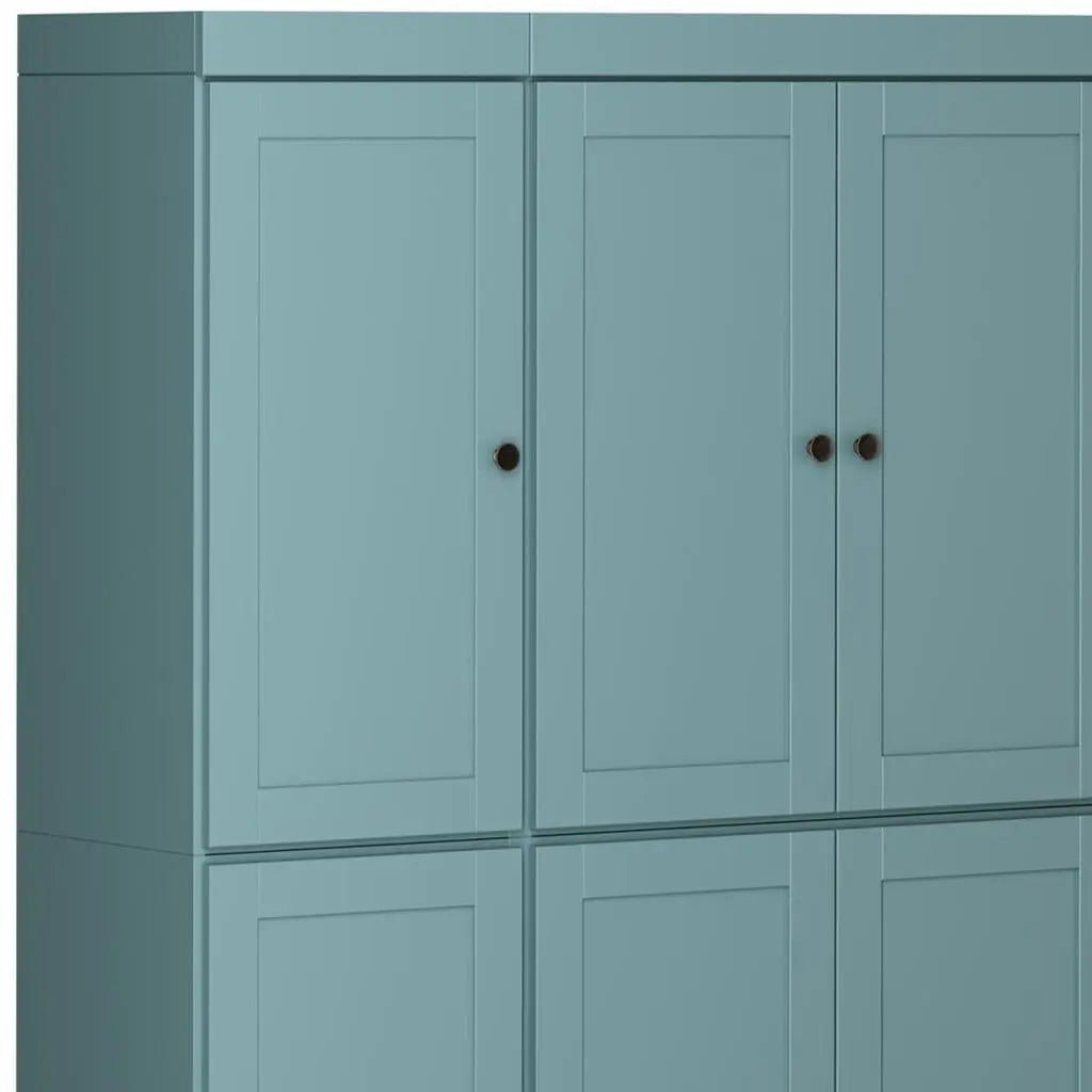 72" Green Solid Wood 8 Two Drawer Pantry Or Storage Closet Homeroots Kitchen & Dining