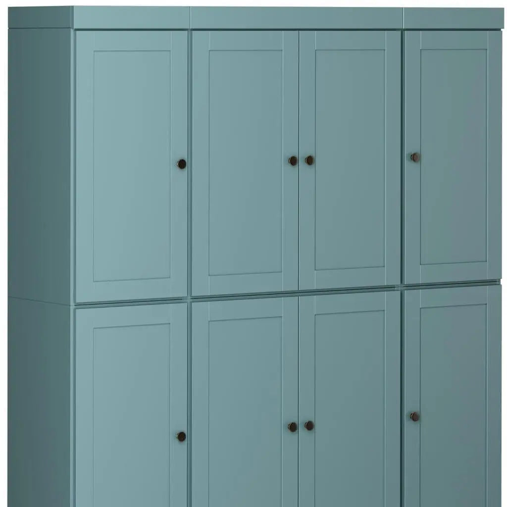 72" Green Solid Wood 8 Two Drawer Pantry Or Storage Closet Homeroots Kitchen & Dining