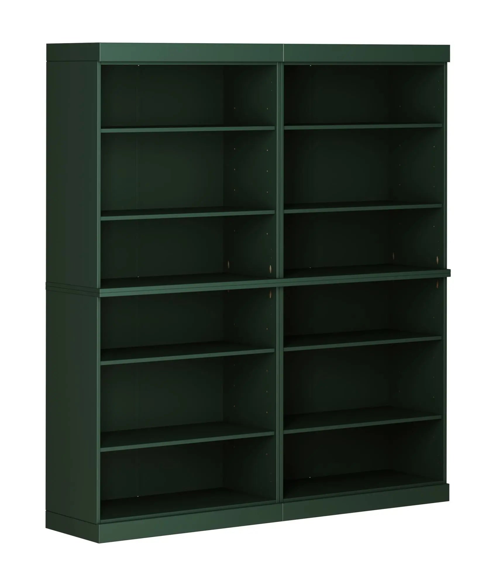 72" Green Solid Wood Adjustable Twelve Tier Library Bookcase Homeroots Office