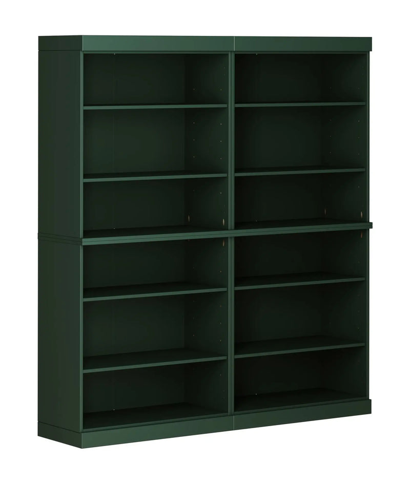 72" Green Solid Wood Adjustable Twelve Tier Library Bookcase Homeroots Office