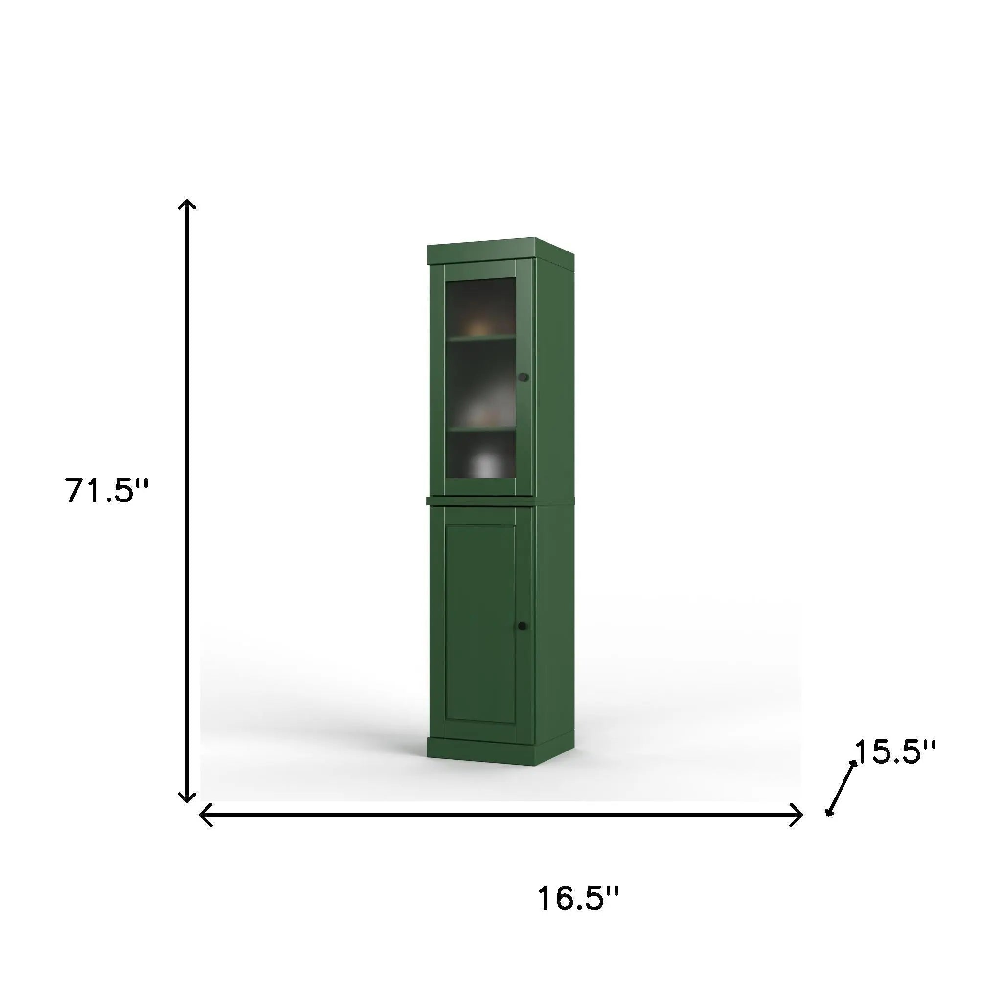 72" Green Solid Wood Two Door Pantry Or Storage Closet Homeroots Kitchen & Dining