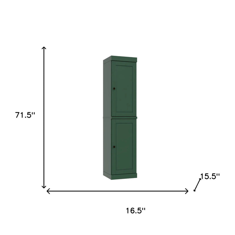 72" Green Solid Wood Two Door Pantry Or Storage Closet Homeroots Kitchen & Dining