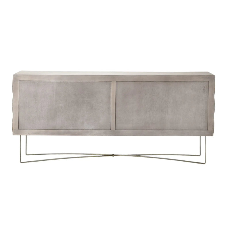 72" Light Brown Solid Wood Sideboard with Four Doors Homeroots Kitchen & Dining