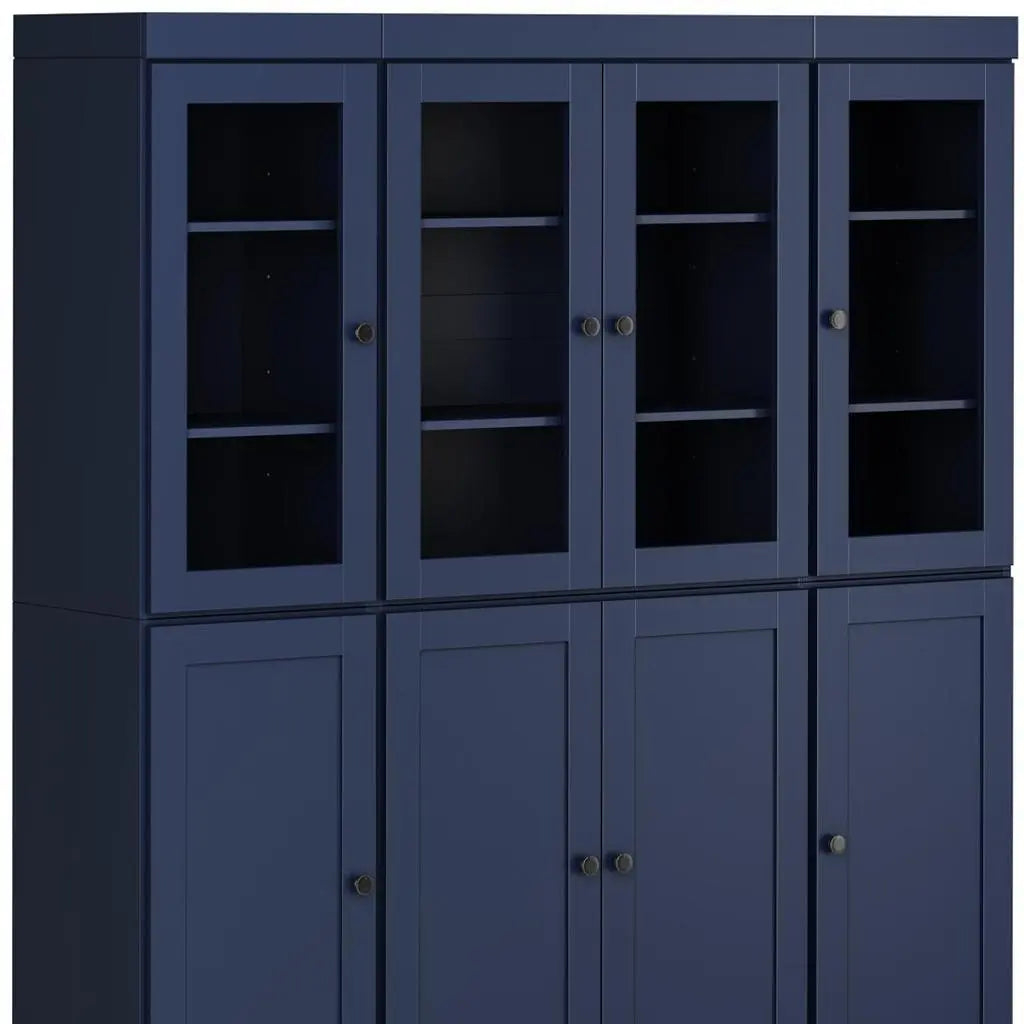 72" Navy Blue Solid Wood 8 Pantry Or Storage Closet Homeroots Kitchen & Dining