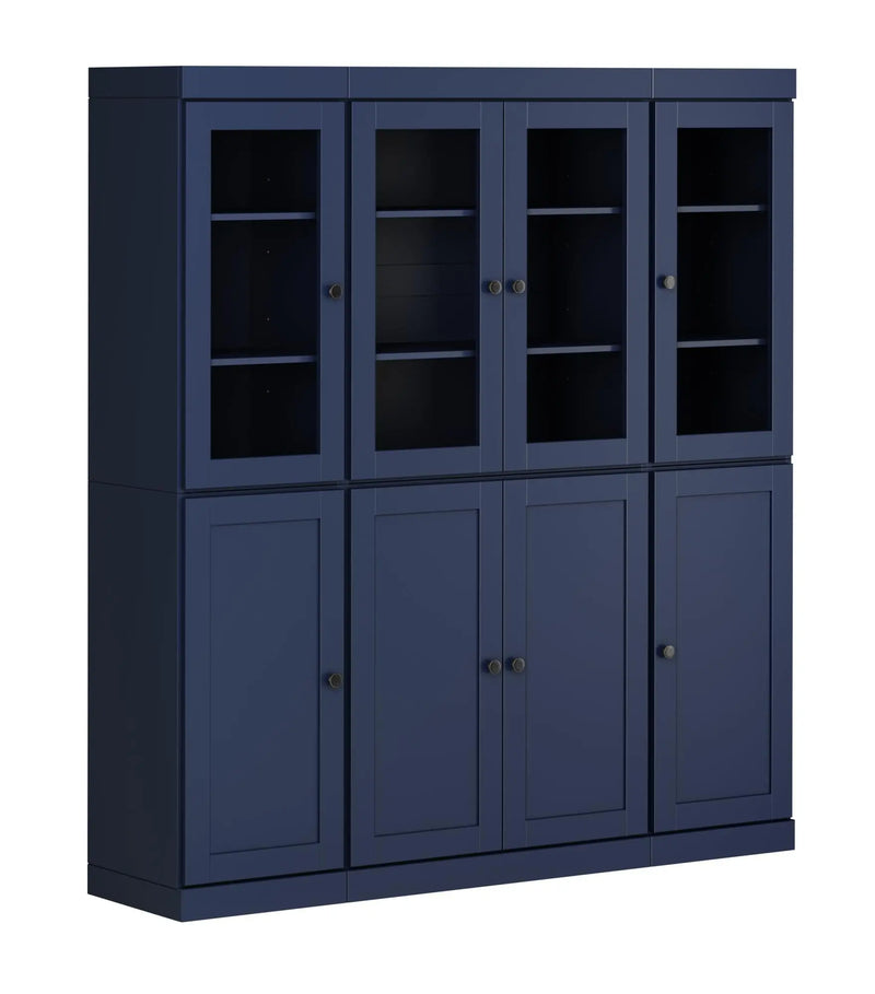72" Navy Blue Solid Wood 8 Pantry Or Storage Closet Homeroots Kitchen & Dining