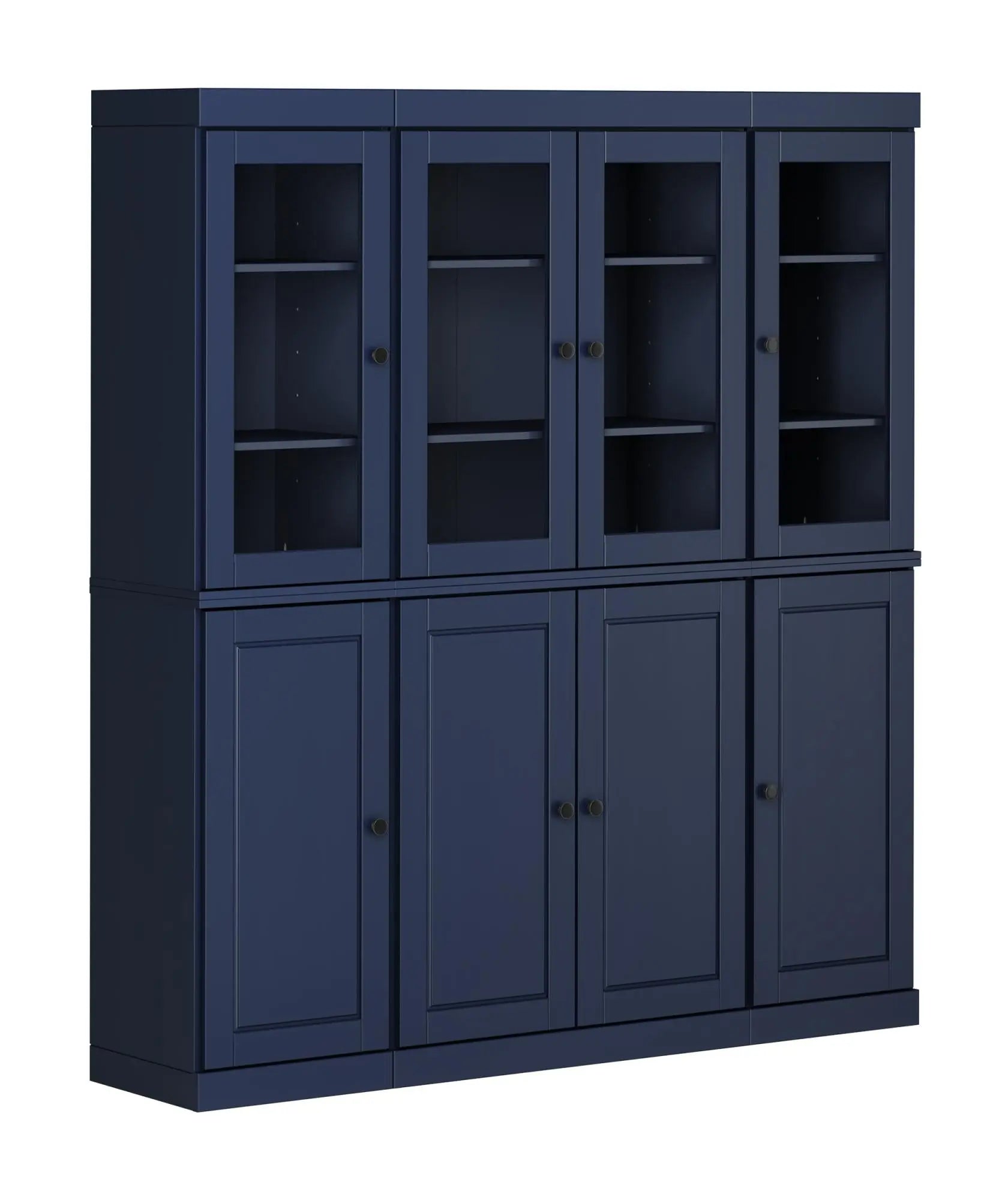 72" Navy Blue Solid Wood 8 Pantry Or Storage Closet Homeroots Kitchen & Dining