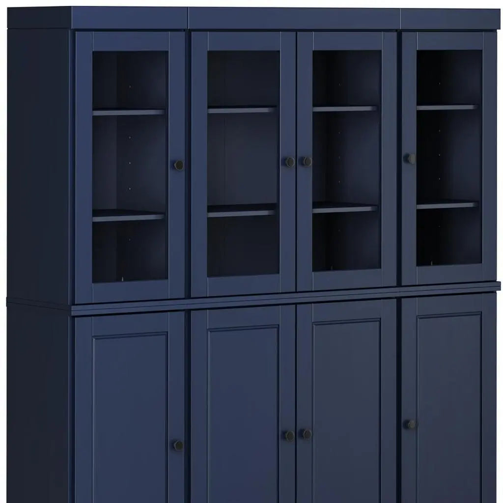 72" Navy Blue Solid Wood 8 Pantry Or Storage Closet Homeroots Kitchen & Dining