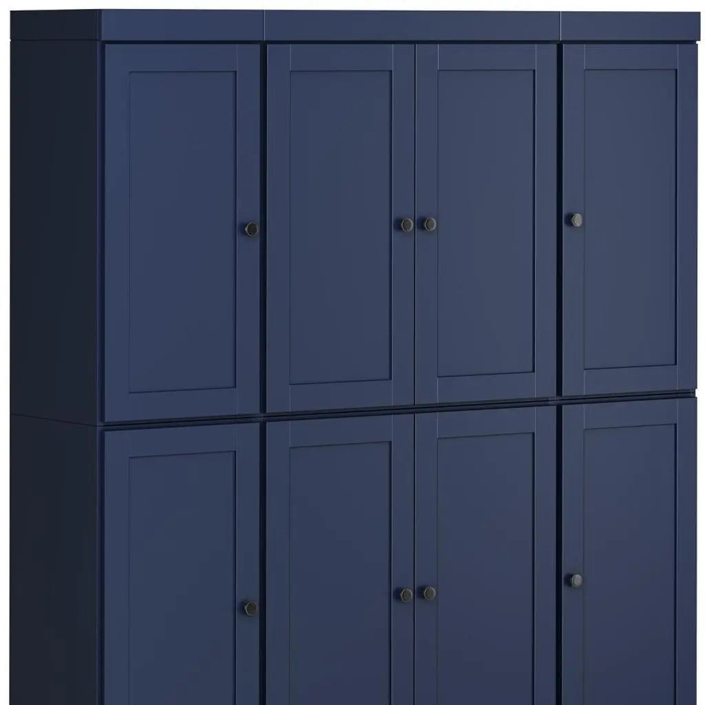 72" Navy Blue Solid Wood 8 Pantry Or Storage Closet Homeroots Kitchen & Dining