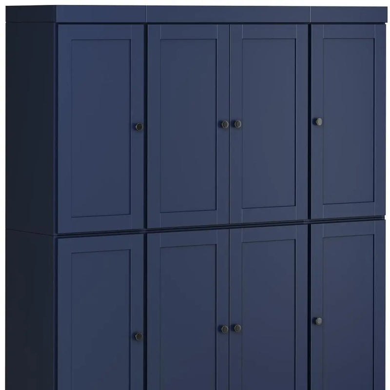 72" Navy Blue Solid Wood 8 Pantry Or Storage Closet Homeroots Kitchen & Dining