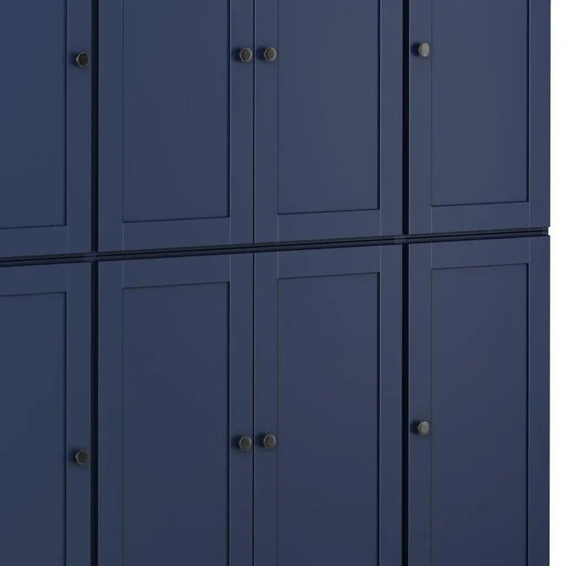 72" Navy Blue Solid Wood 8 Pantry Or Storage Closet Homeroots Kitchen & Dining