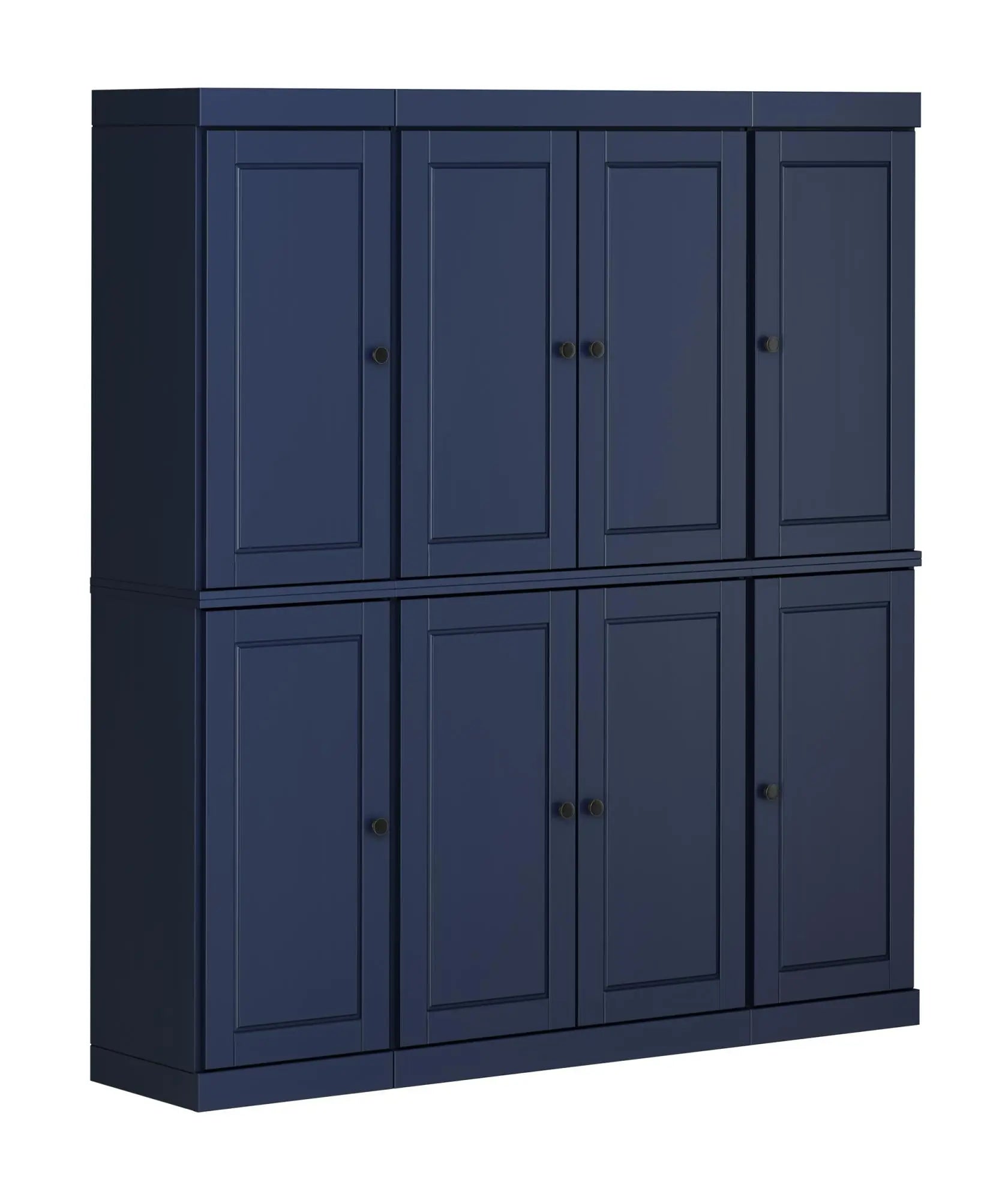 72" Navy Blue Solid Wood 8 Pantry Or Storage Closet Homeroots Kitchen & Dining