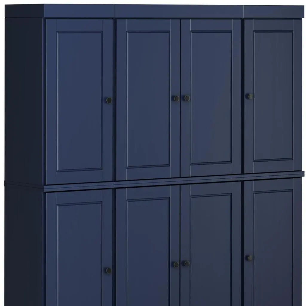 72" Navy Blue Solid Wood 8 Pantry Or Storage Closet Homeroots Kitchen & Dining