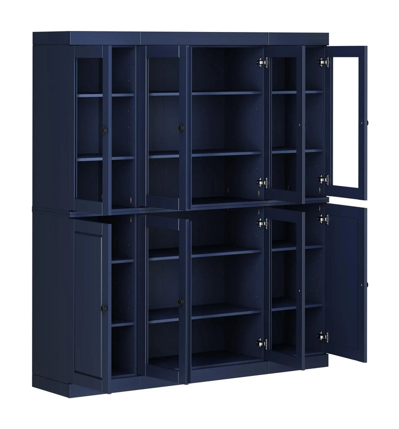 72" Navy Blue Solid Wood 8 Pantry Or Storage Closet Homeroots Kitchen & Dining