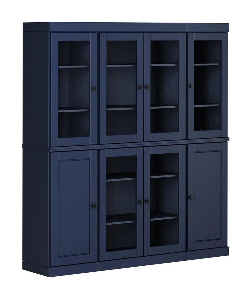 72" Navy Blue Solid Wood 8 Pantry Or Storage Closet Homeroots Kitchen & Dining