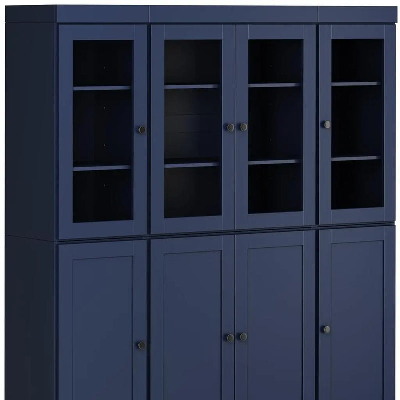 72" Navy Blue Solid Wood 8 Two Drawer Pantry Or Storage Closet Homeroots Kitchen & Dining