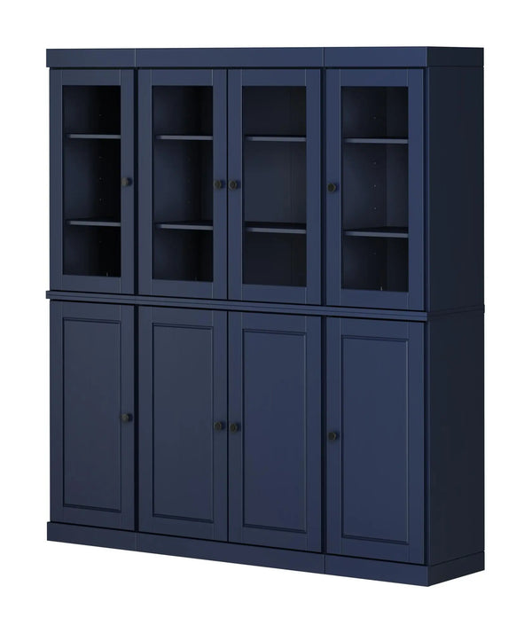 72" Navy Blue Solid Wood 8 Two Drawer Pantry Or Storage Closet Homeroots Kitchen & Dining
