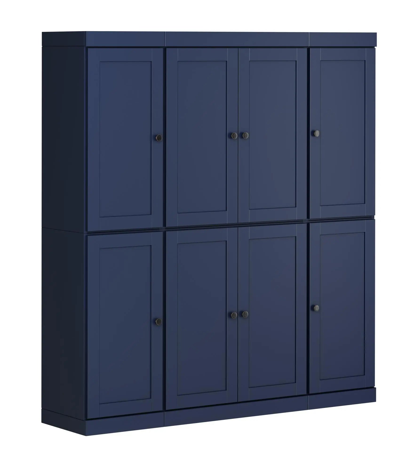 72" Navy Blue Solid Wood 8 Two Drawer Pantry Or Storage Closet Homeroots Kitchen & Dining