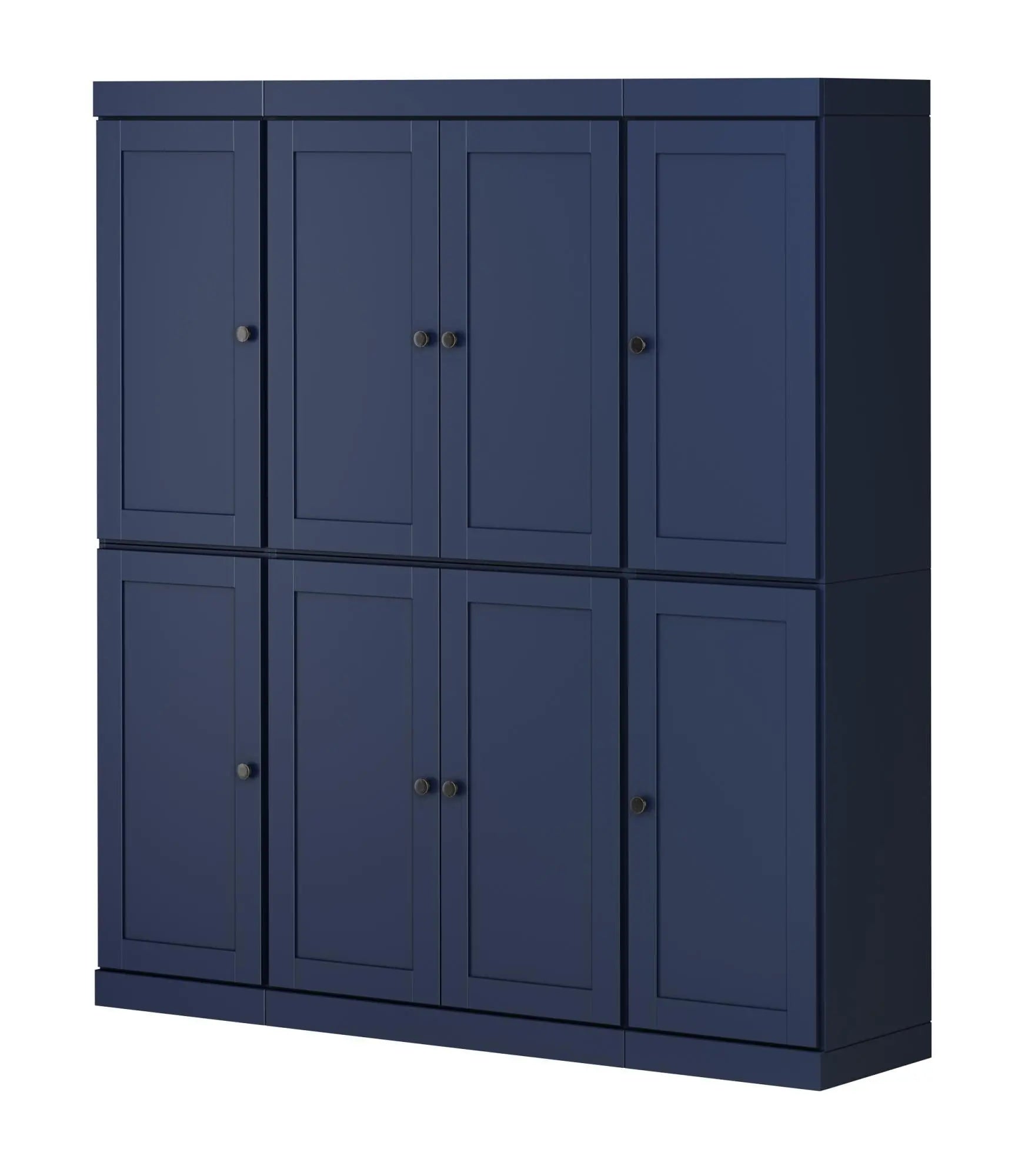 72" Navy Blue Solid Wood 8 Two Drawer Pantry Or Storage Closet Homeroots Kitchen & Dining