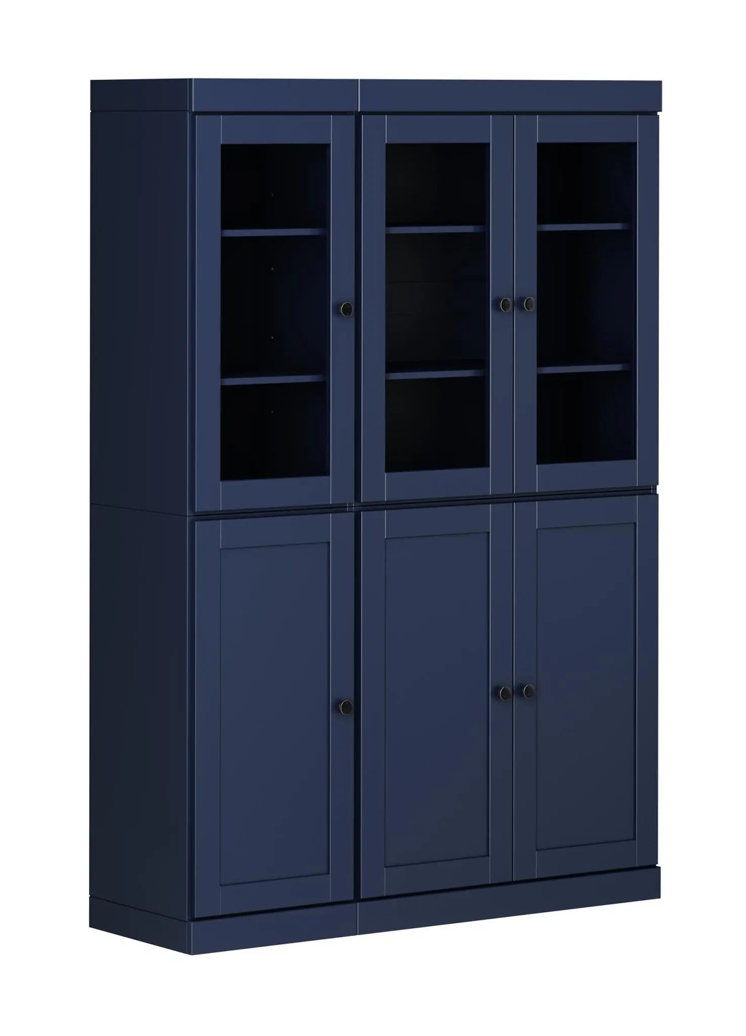 72" Navy Blue Solid Wood Six Door Two Drawer Pantry Or Storage Closet Homeroots Kitchen & Dining