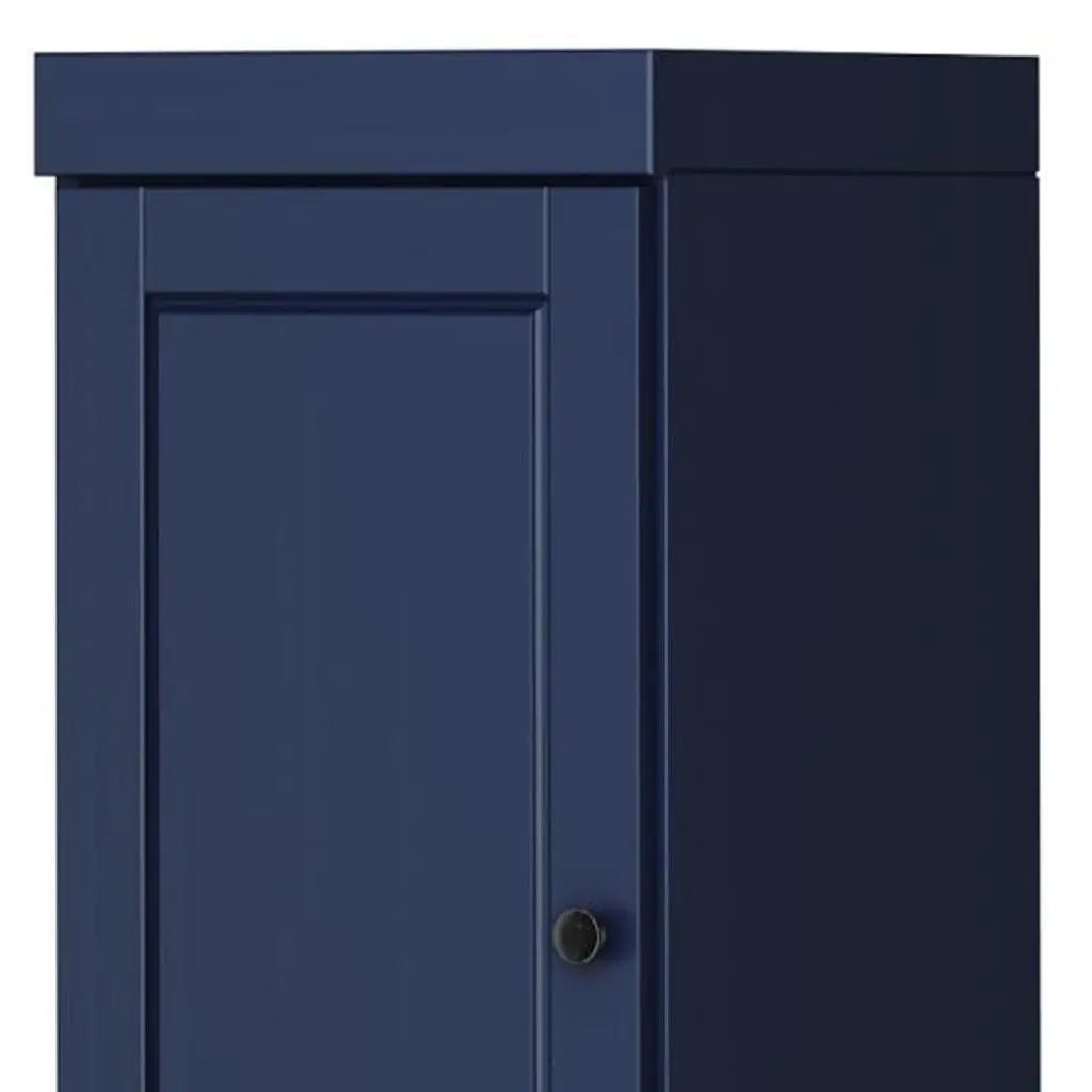 72" Navy Blue Solid Wood Two Door Pantry Or Storage Closet Homeroots Kitchen & Dining